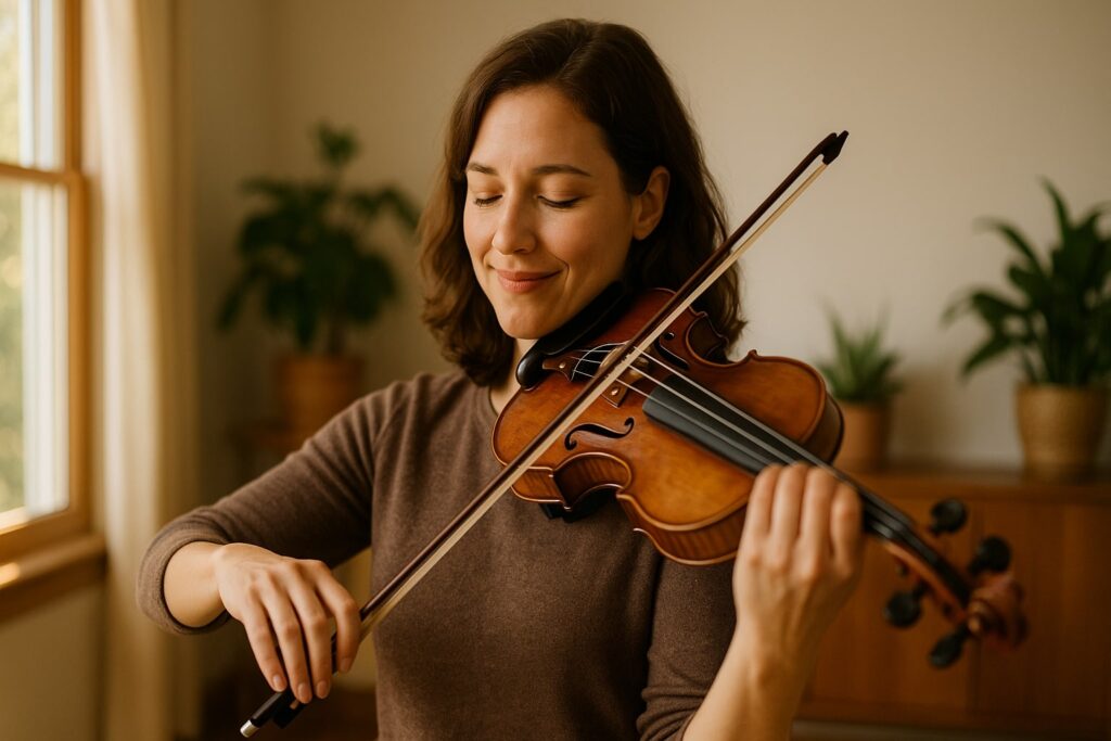 Beginner violin practice at home