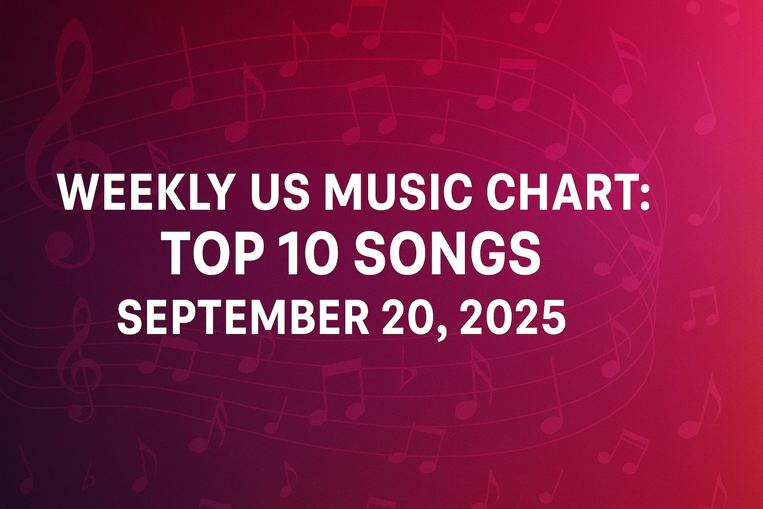 Weekly US Music Chart Top 10 Songs – September 20, 2025