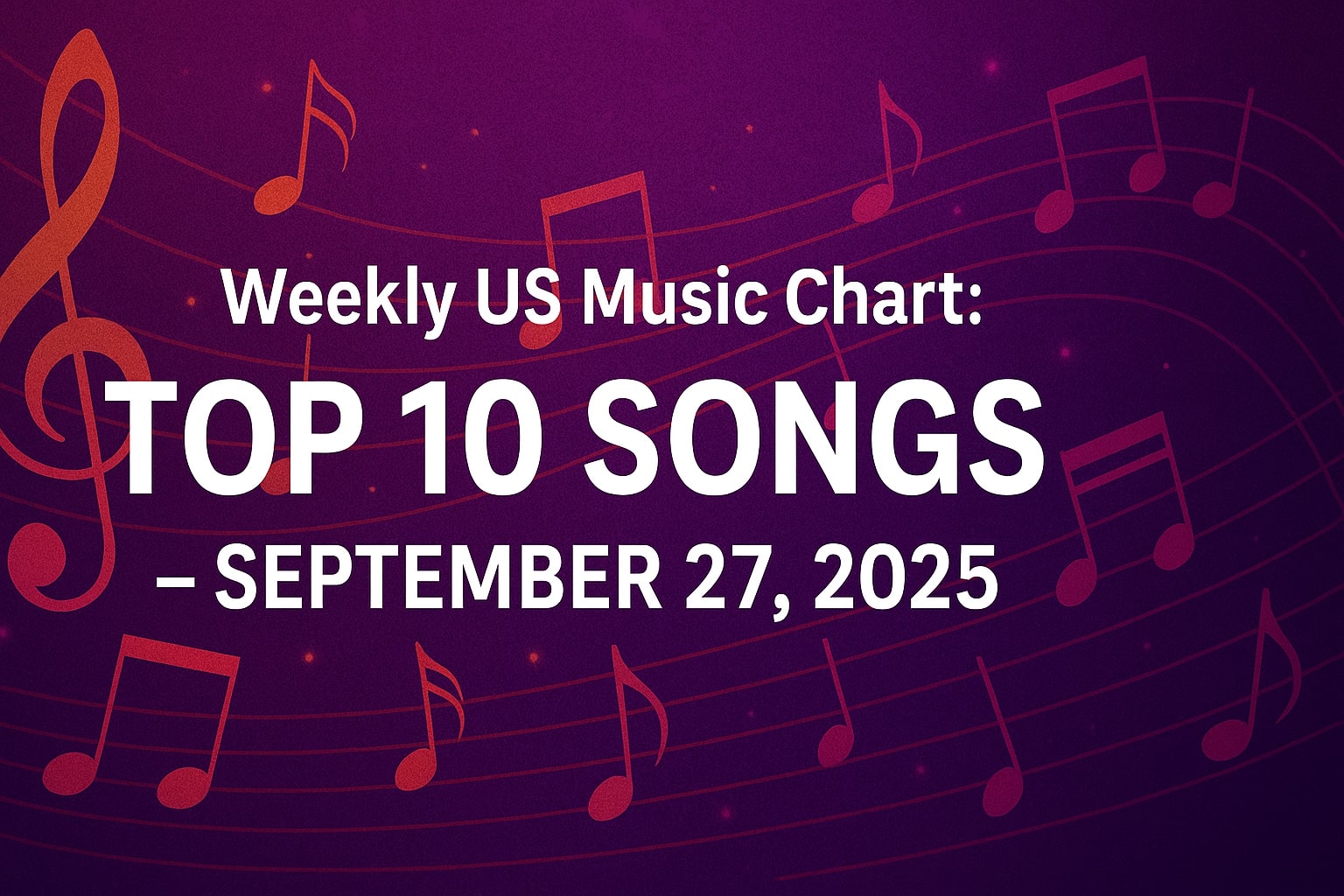 Weekly US Music Chart Top 10 Songs – September 27, 2025
